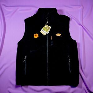 CLEMSON TIGERS Drake Camp Fleece Windproof Black Vest Magnattach Pockets